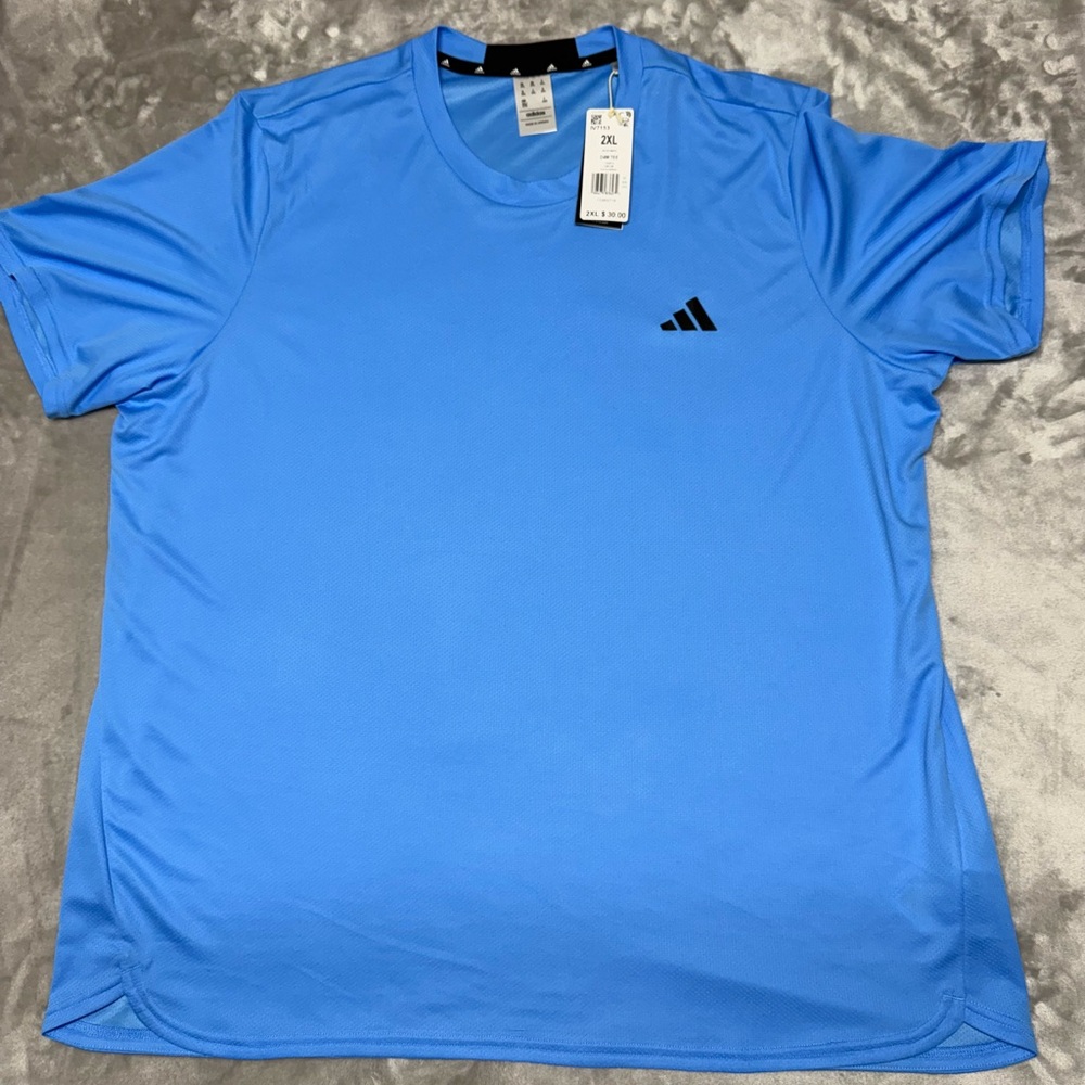 Adidas HEAT.RDY Men's T Shirt, Size 2XL Blue, New with Tags, 100% Polyester